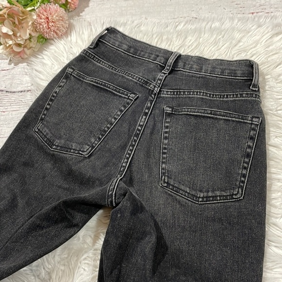 Everlane High Rise Slim Straight Ankle Washed Black Jeans - Picture 11 of 11